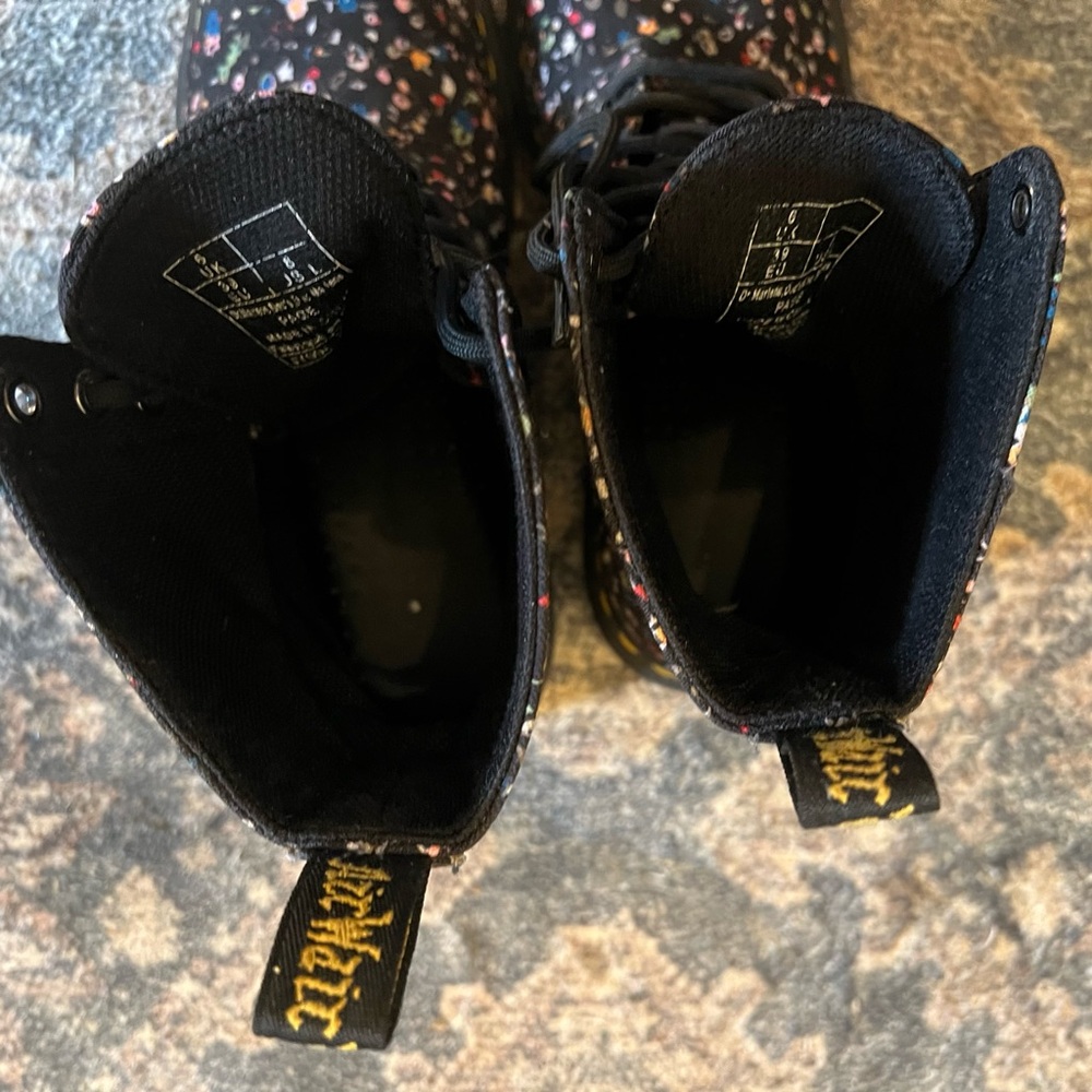 Dr. Martens Women's Black Floral Combat Boots - Picture 6 of 6